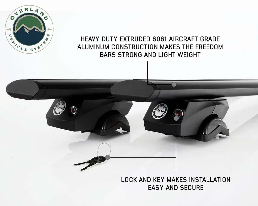 22030112 – OVERLAND VCL Ladder Rack, Gutter Mount 70 Inch Length Lockable Black Set of 2